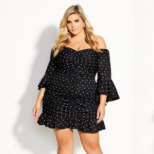 City Chic Aria Spot Dress